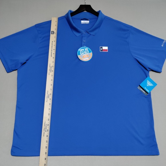 Columbia PFG Men's Terminal‎ Tackle Texas Flag Polo Shirt Size XXL 2XL Blue NWT - Picture 14 of 16